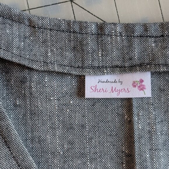 Hand Made Button Front Cuffed Sleeve Curved Hem Top - Picture 7 of 12